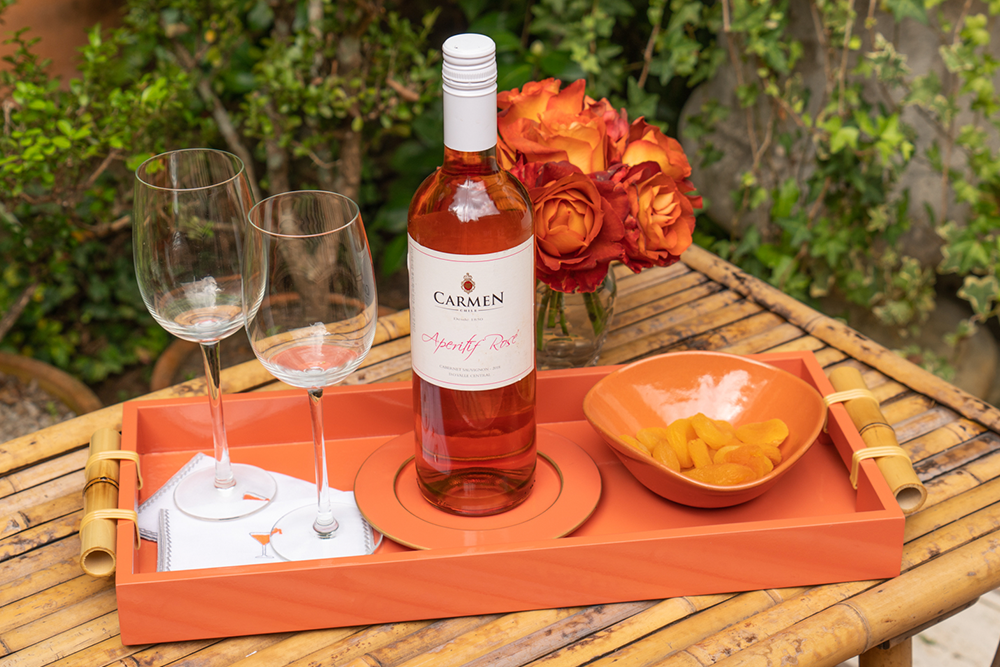 Porta Garrafa em MDF Laqueado - Laranja Tâmara