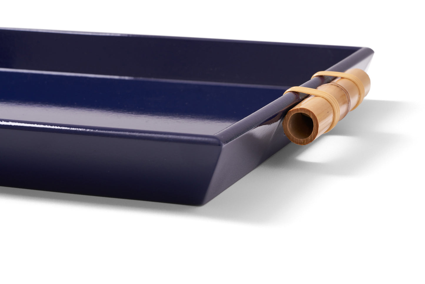 Bandeja Tânia Modelo Novo P Bambuzinho em MDF Laqueado - Azul Bic