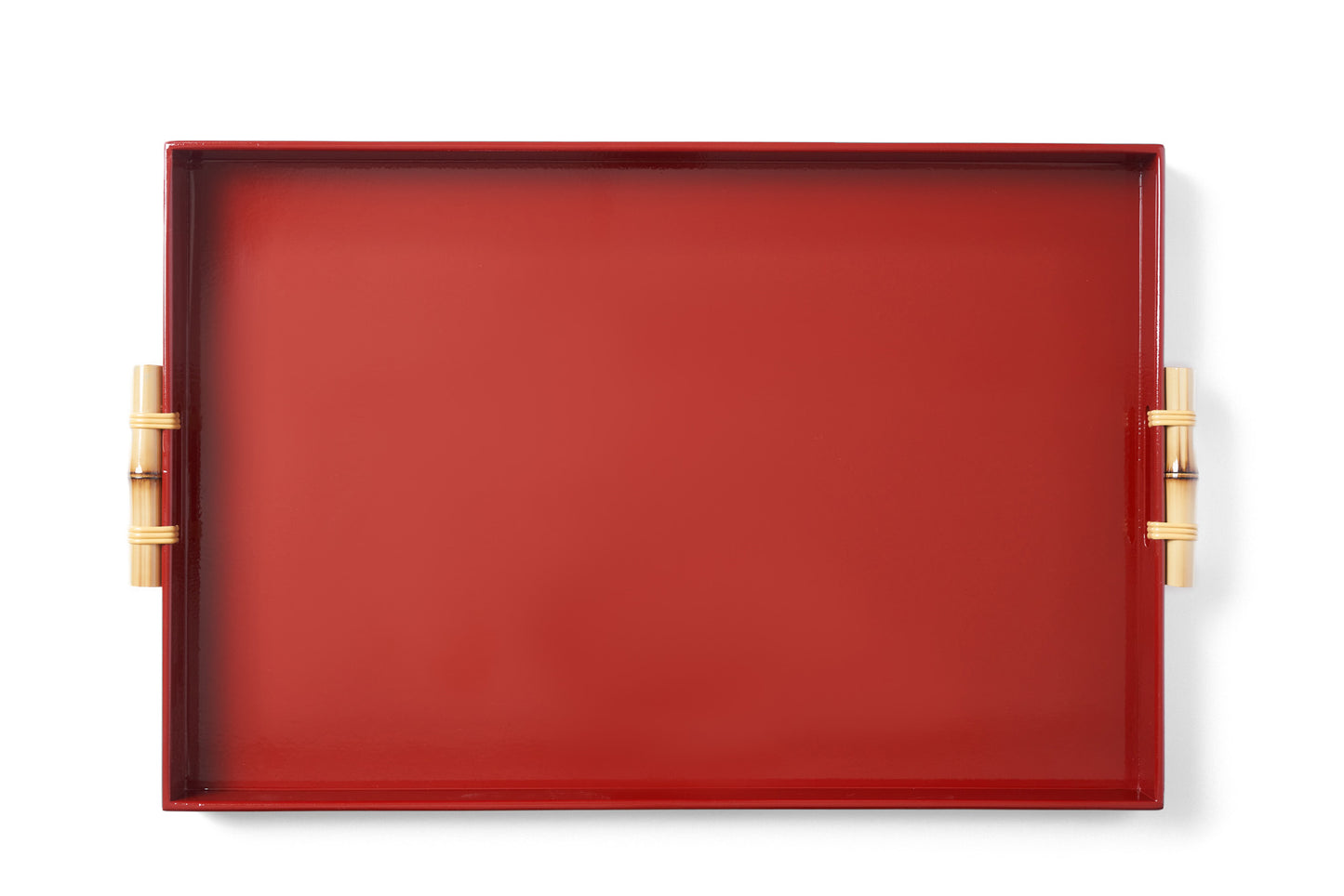 Bandeja Again GG Bambuzinho em MDF Laqueado - Vermelho Méia