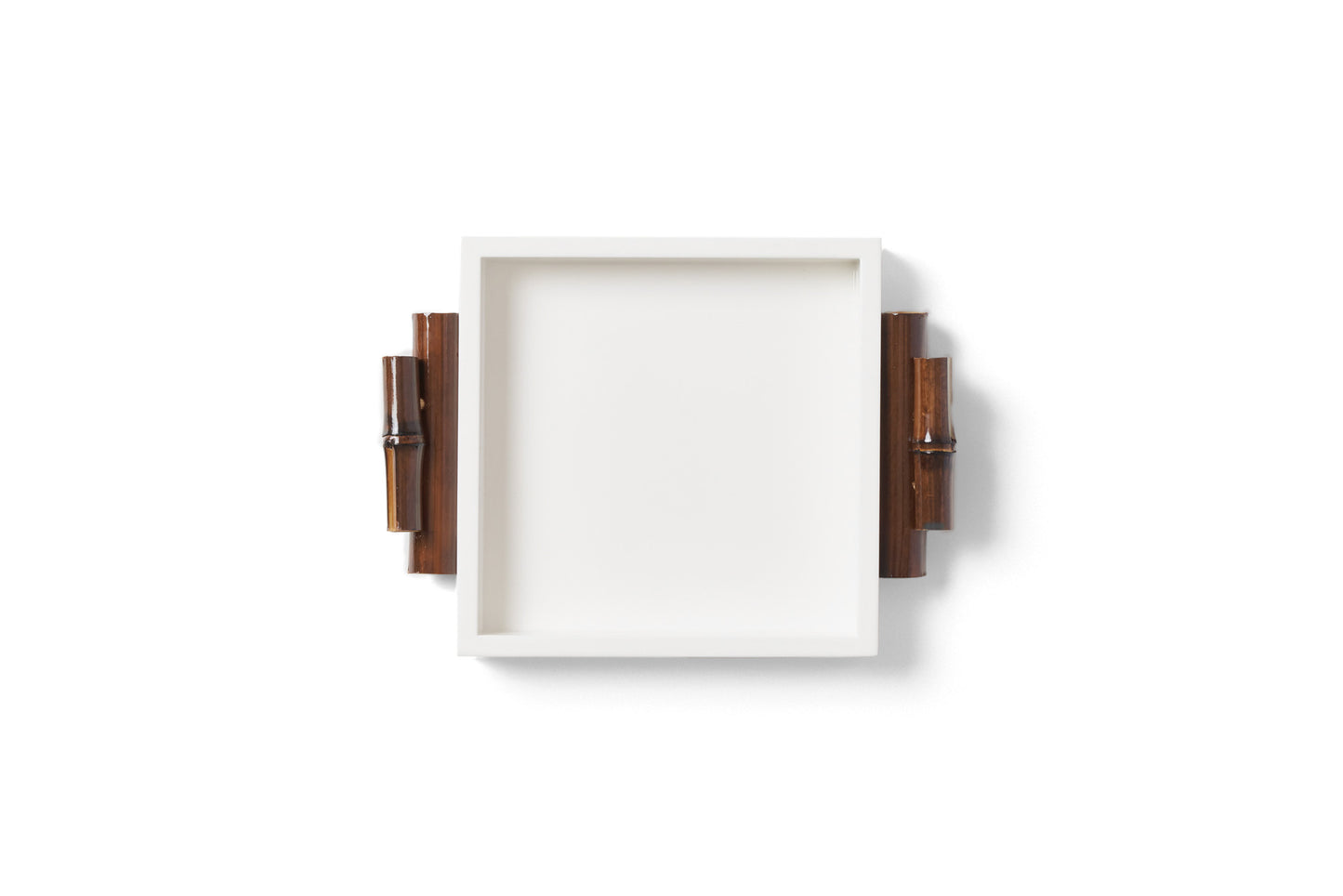 Bandeja Mondrian Quadrada Nova Bambuzinho em MDF Laqueado - Branco