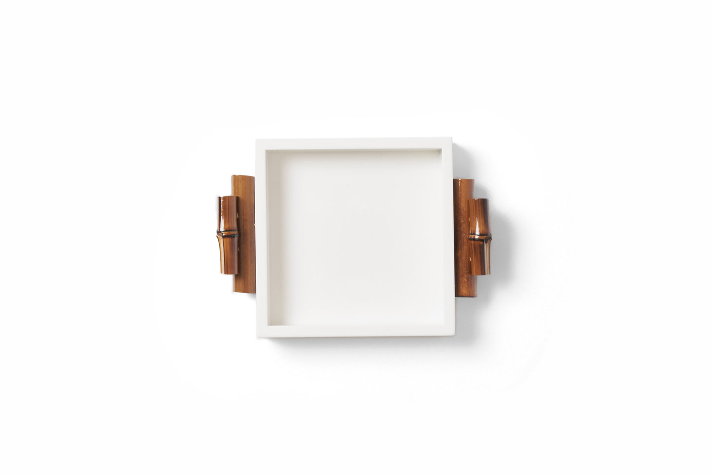 Bandeja Mondrian Quadrada P Bambuzinho em MDF Laqueado - Branco