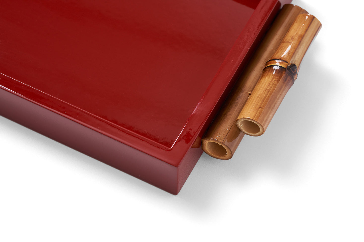 Bandeja Mondrian Quadrada P Bambuzinho em MDF Laqueado - Vermelho Méia