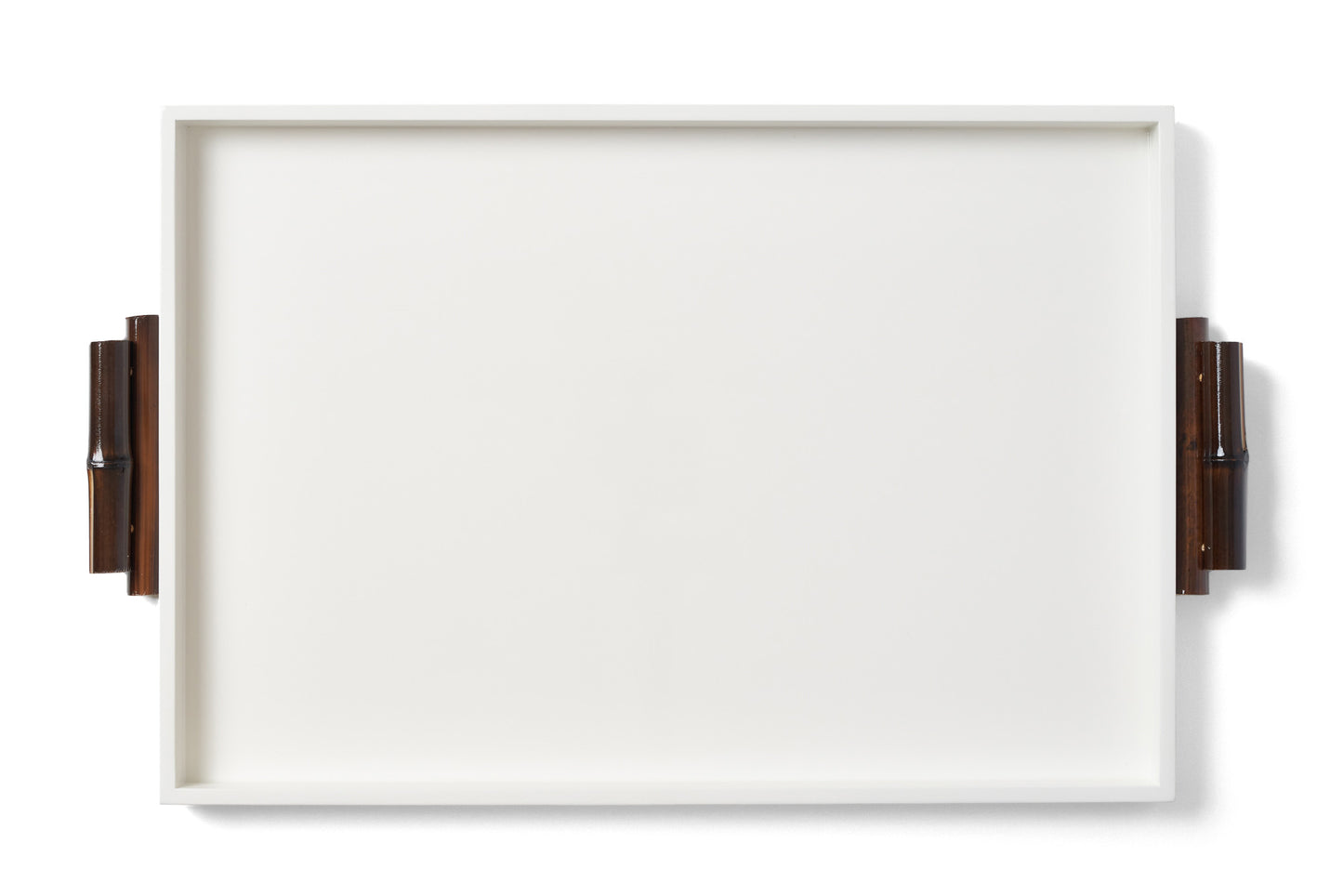 Bandeja Mondrian Retangular G Bambuzinho em MDF Laqueado - Branco