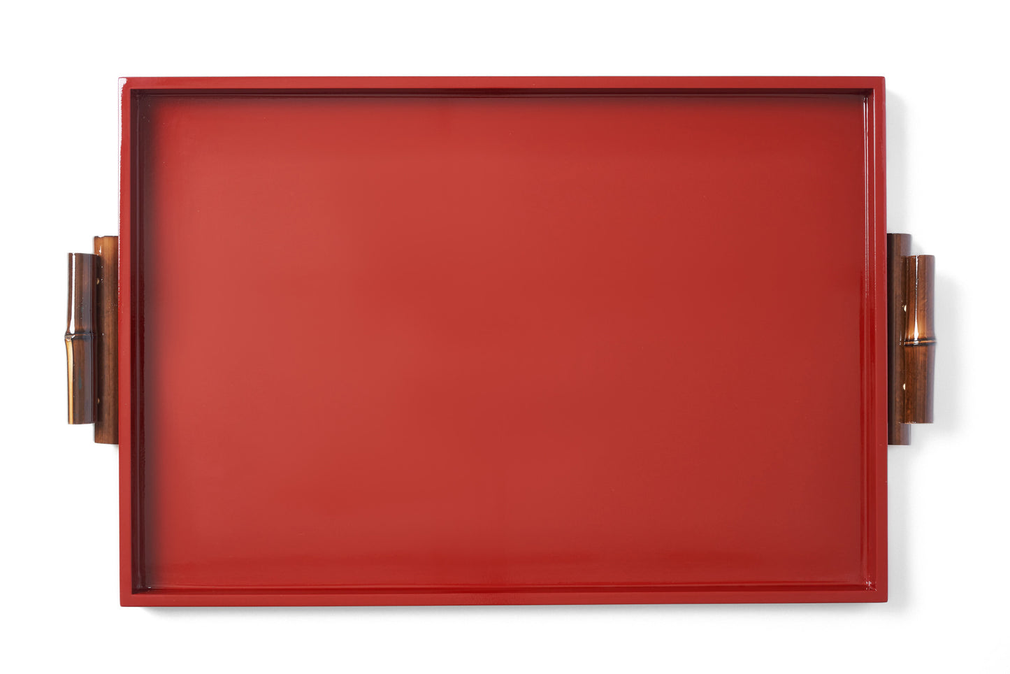Bandeja Mondrian Retangular G Bambuzinho em MDF Laqueado - Vermelho Méia