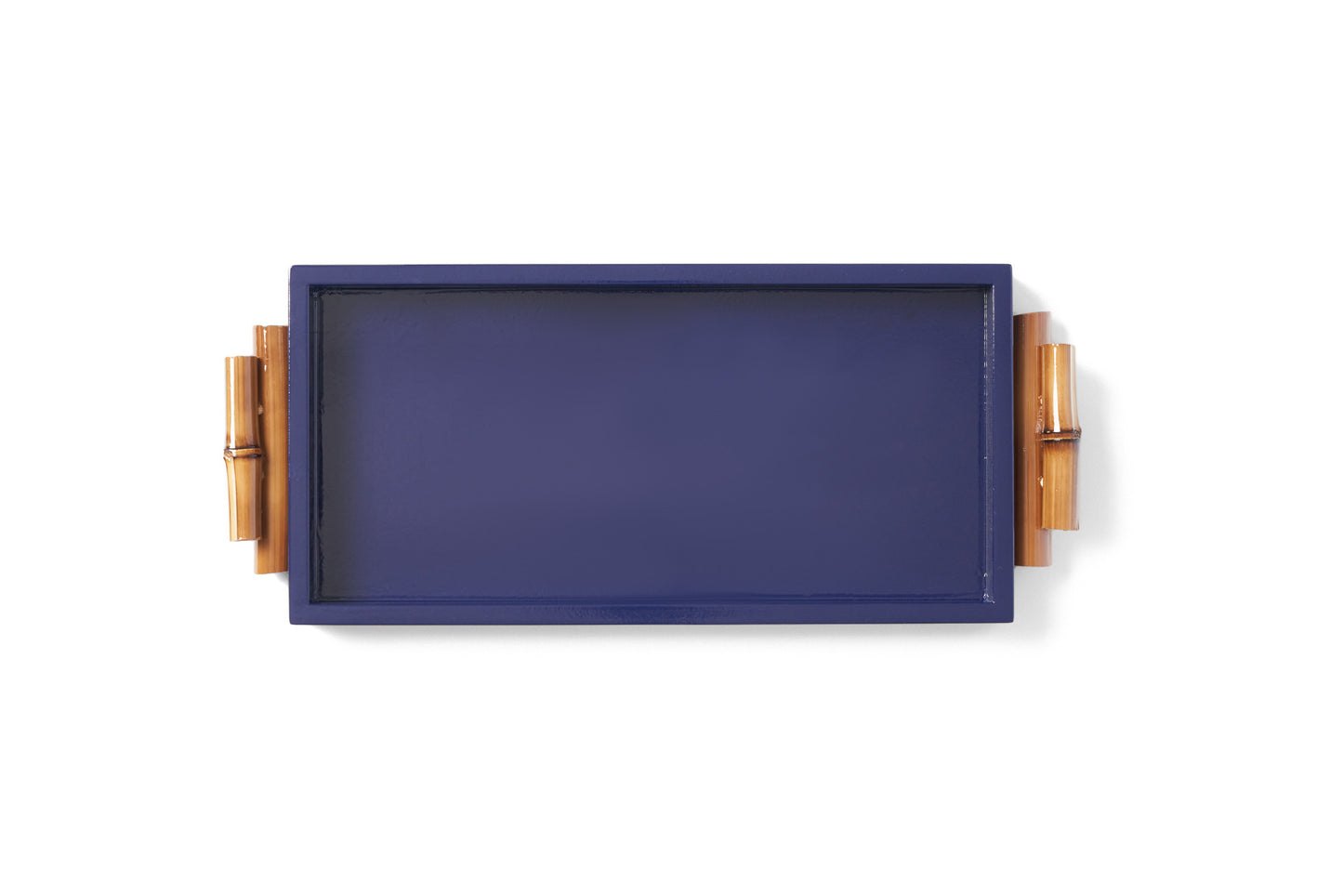 Bandeja Mondrian Retangular P Bambuzinho em MDF Laqueado - Azul Bic