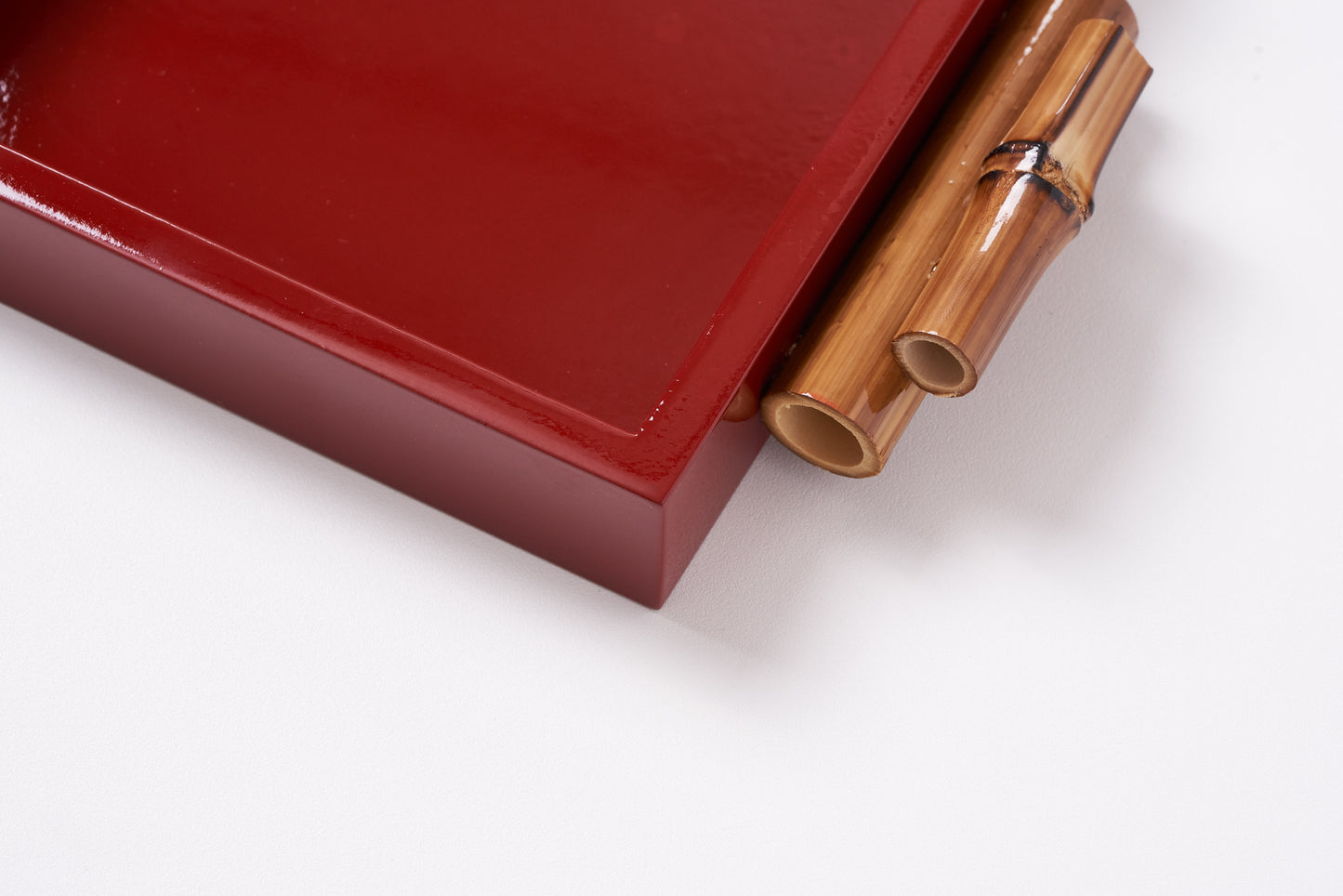 Bandeja Mondrian Retangular P Bambuzinho em MDF Laqueado - Vermelho Méia