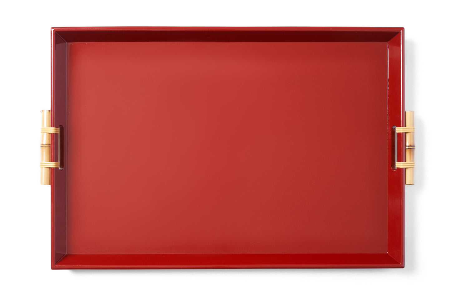 Bandeja Tânia Modelo Novo G Bambuzinho em MDF Laqueado - Vermelho Méia