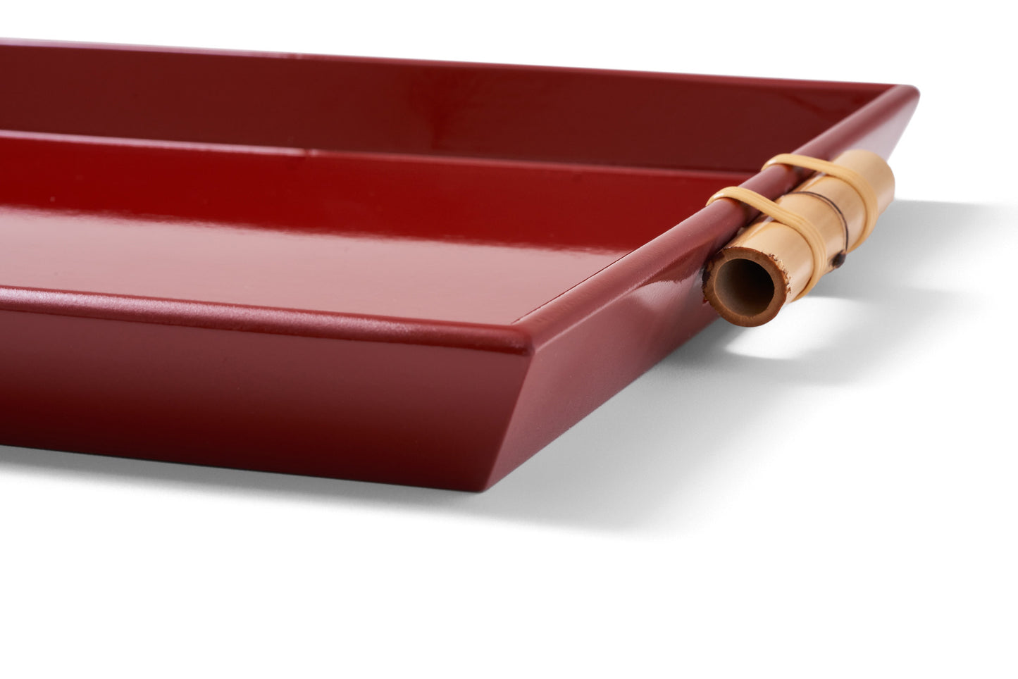 Bandeja Tânia Modelo Novo G Bambuzinho em MDF Laqueado - Vermelho Méia