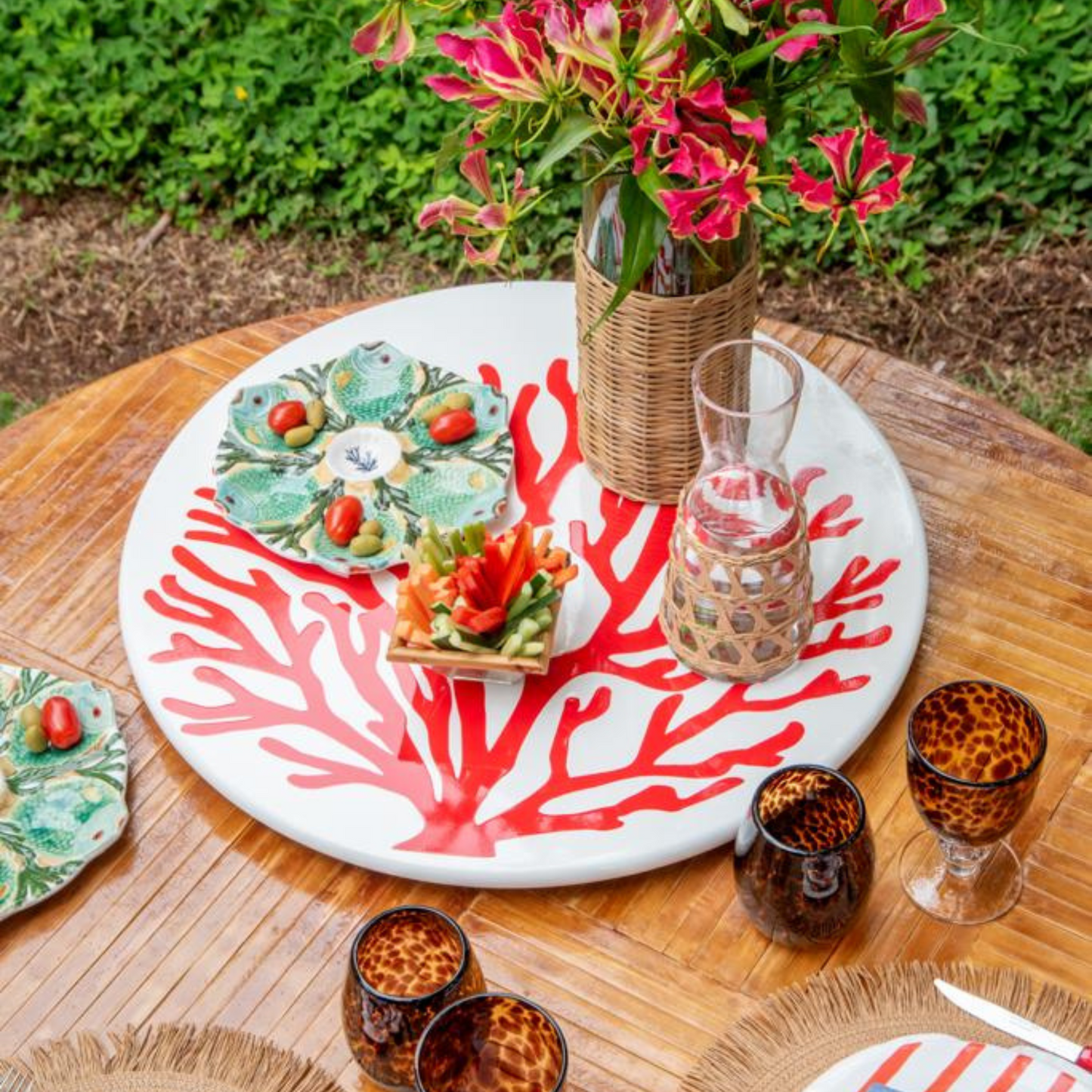 Prato Giratório Coral - Vermelho Méia