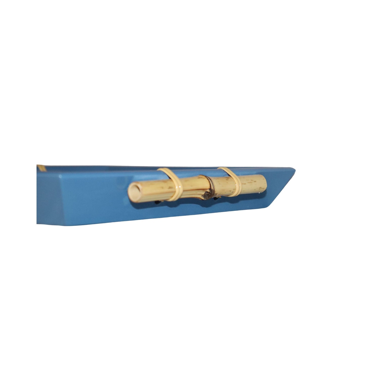 Bandeja Tânia Modelo Novo Quadrado P Bambuzinho em MDF Laqueado - Azul Hortência