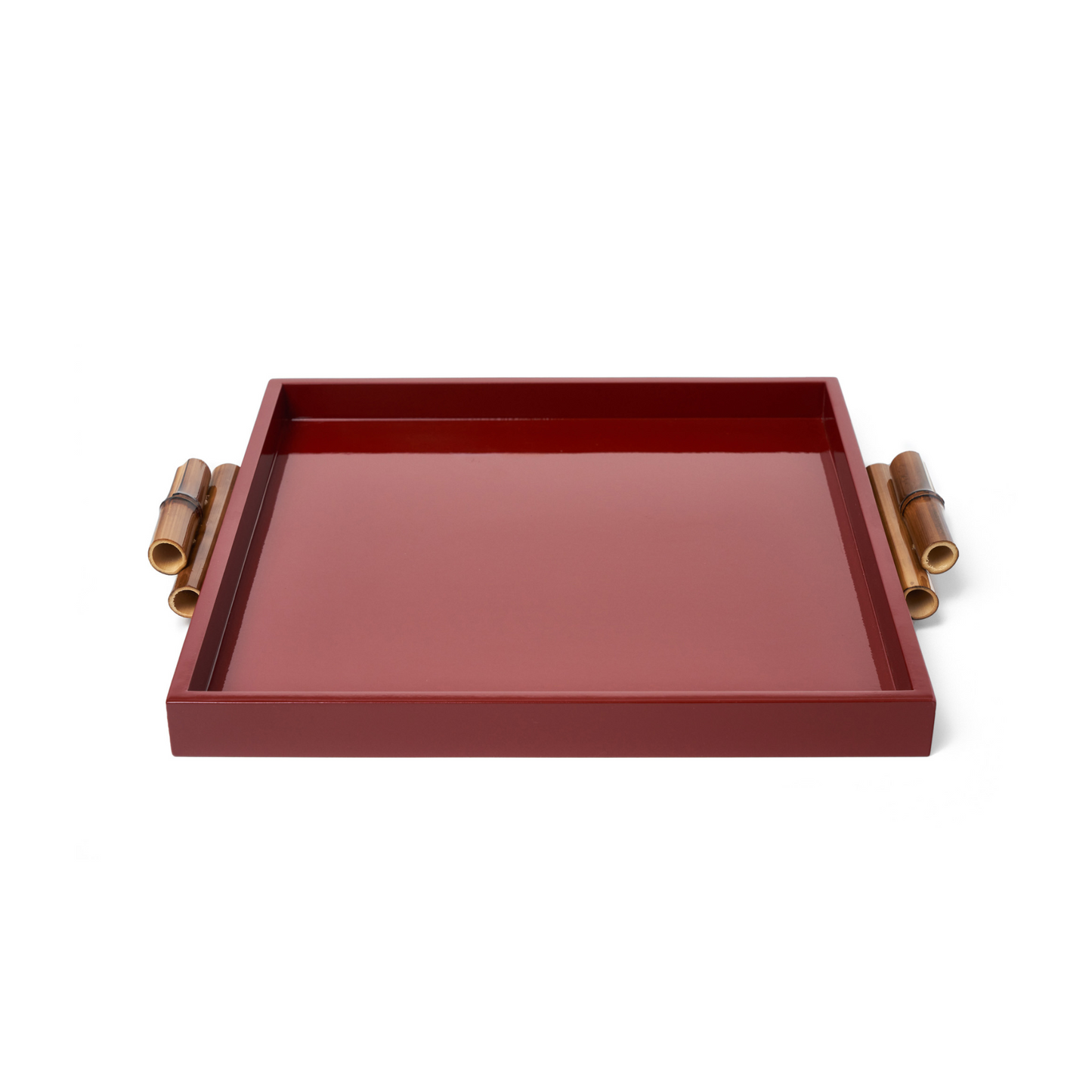 Bandeja Mondrian Quadrada G Bambuzinho em MDF Laqueado - Vermelho Méia