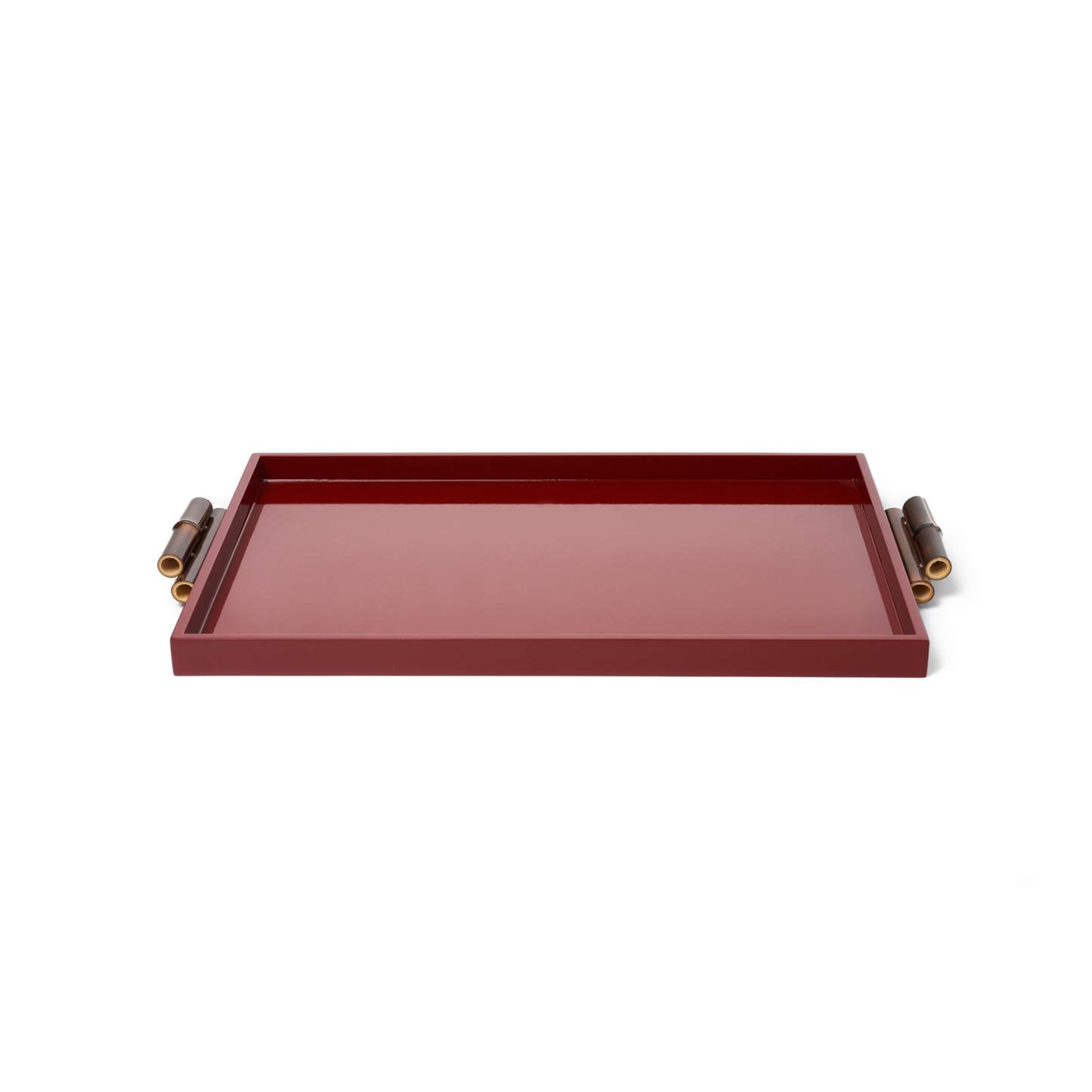 Bandeja Mondrian Retangular G Bambuzinho em MDF Laqueado - Vermelho Méia