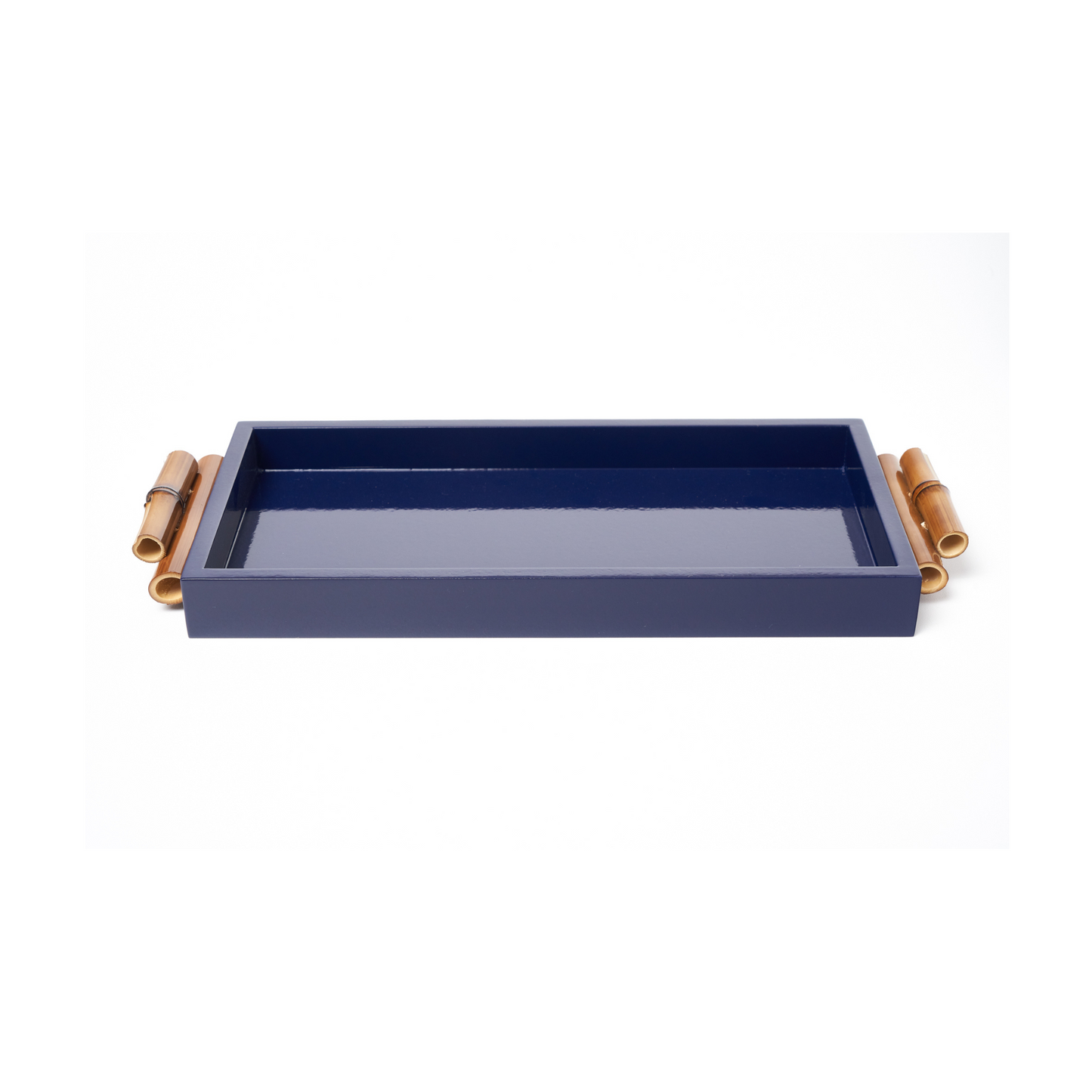 Bandeja Mondrian Retangular P Bambuzinho em MDF Laqueado - Azul Bic