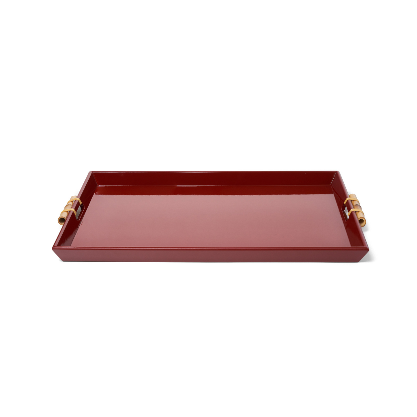 Bandeja Tânia Modelo Novo G Bambuzinho em MDF Laqueado - Vermelho Méia