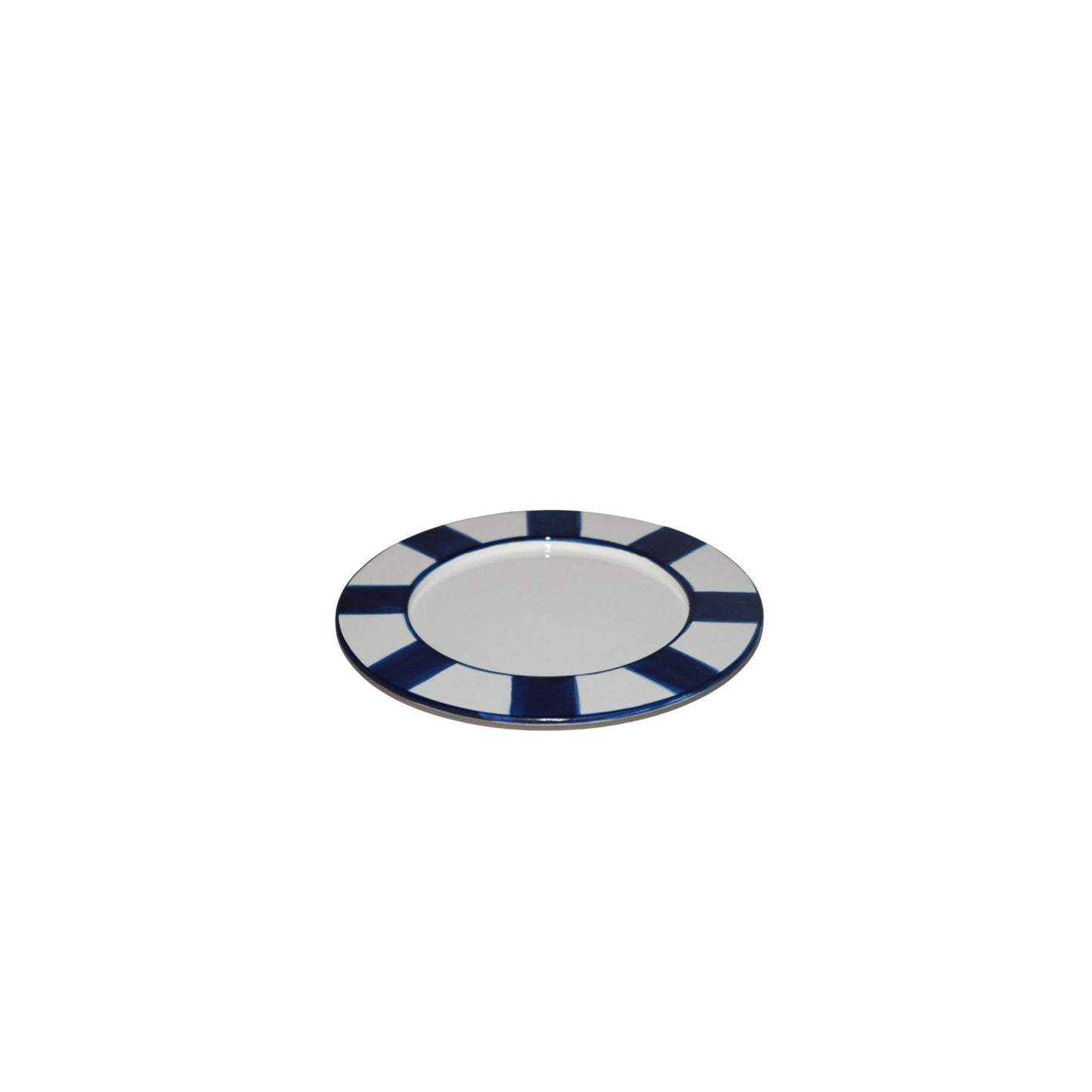 Porta Garrafa com Textura em Cerâmica Noritake - Azul Bic e Branco