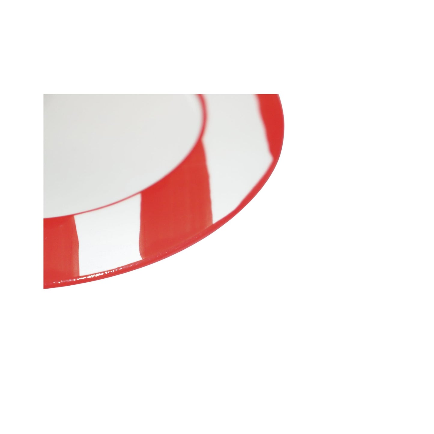 Porta Garrafa com Textura em Cerâmica Listrado - Vermelho Portofino e Branco