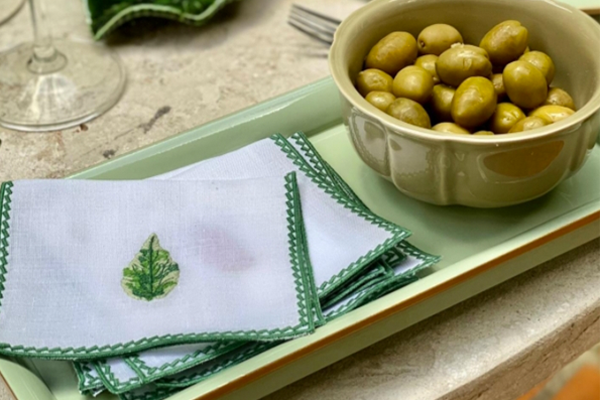 Bandeja Andrea Retangular PP em MDF Laqueado - Verde Celadon Claro