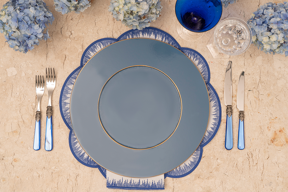 Sousplat em MDF Laqueado - Azul Hortênsia