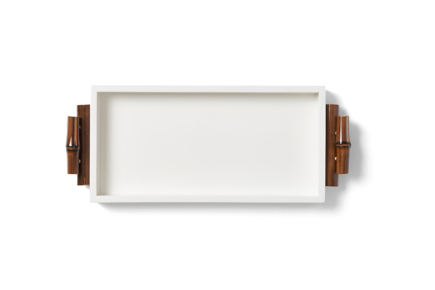 Bandeja Mondrian Retangular P Bambuzinho em MDF Laqueado - Branco