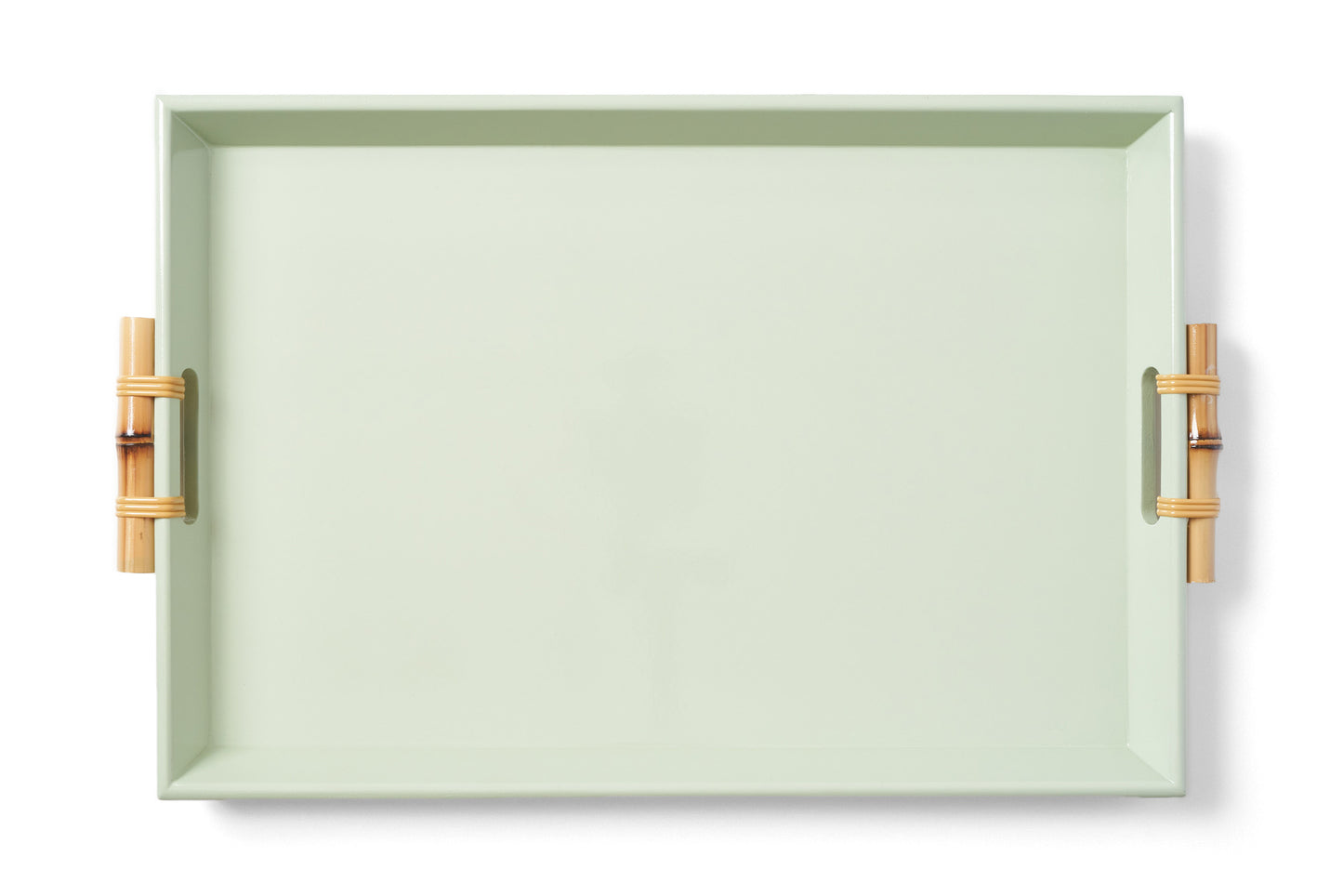 Bandeja Tânia Modelo Novo P Bambuzinho em MDF Laqueado - Verde Celadon Claro