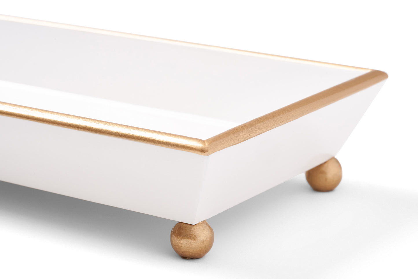 Bandeja Tânia Retangular P em MDF Laqueado - Branco