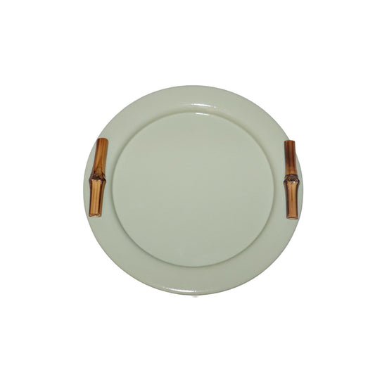 Porta Jarra Bambuzinho em MDF Laqueado Redondo - Verde Celadon Claro