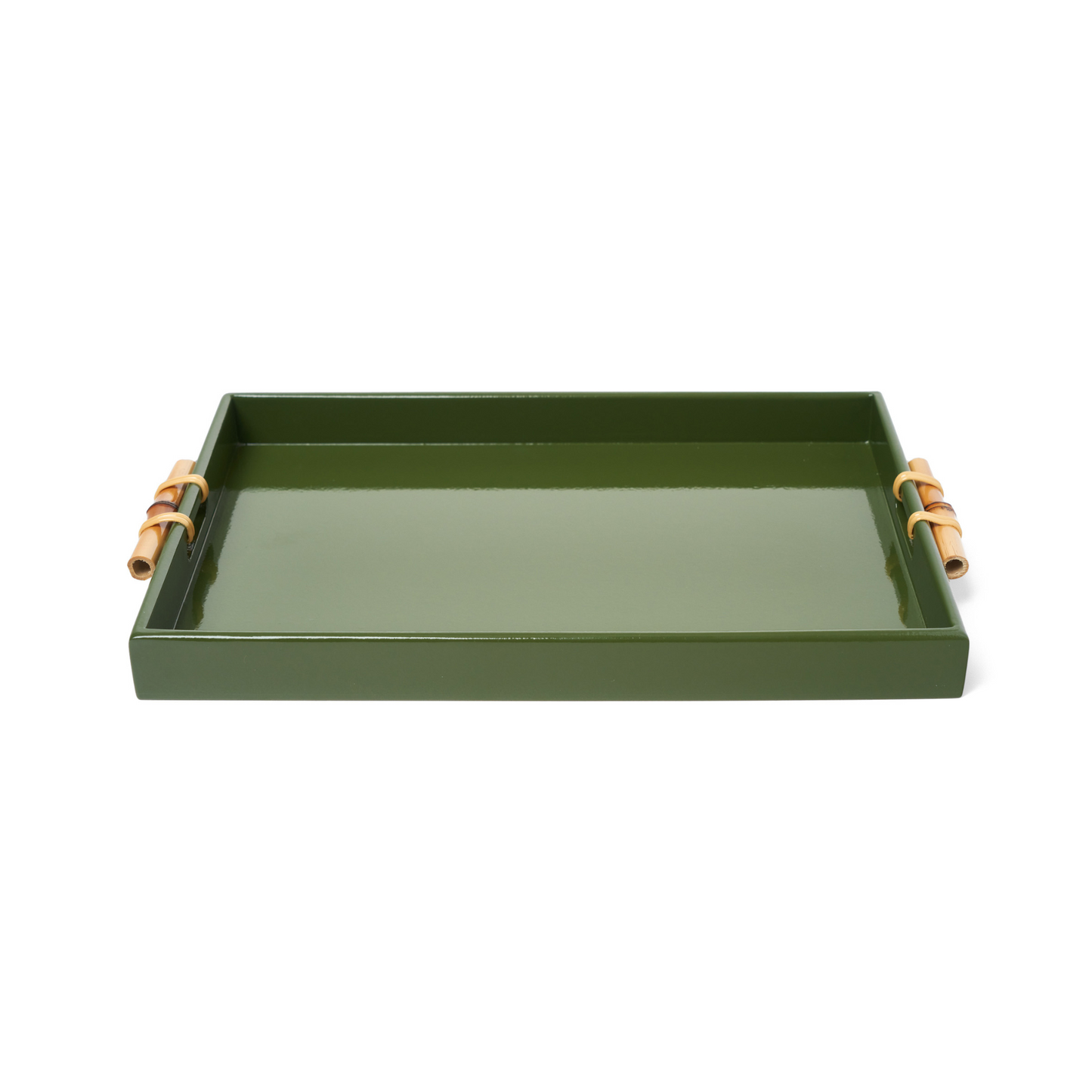Bandeja Again G Bambuzinho em MDF Laqueado - Verde Exército