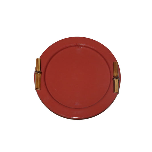 Porta Jarra Bambuzinho em MDF Laqueado Redondo - Vermelho Méia