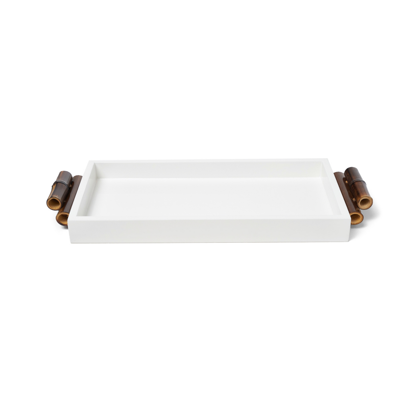 Bandeja Mondrian Retangular P Bambuzinho em MDF Laqueado - Branco