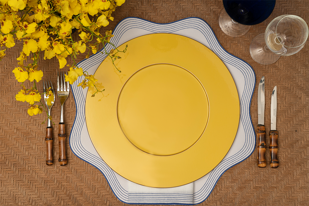 Sousplats em MDF Laqueado - Amarelo Ovo