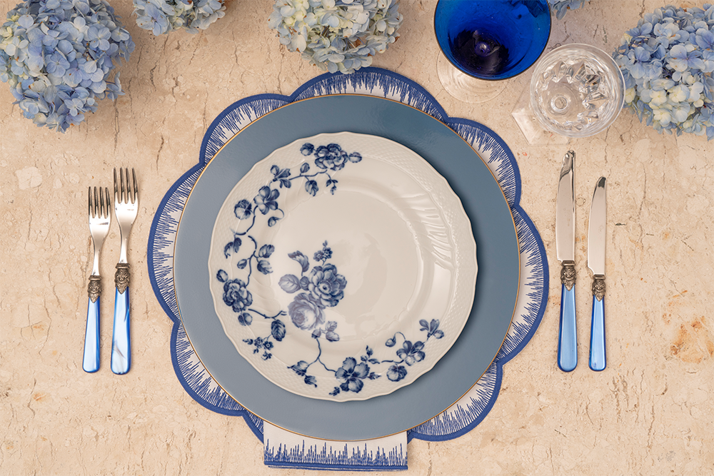 Sousplat em MDF Laqueado - Azul Hortênsia